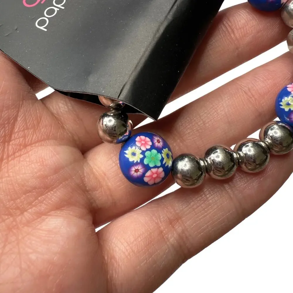 Paparazzi Beaded Floral Stretch Starlet Shimmer Bracelet Multicolor Jewelry New